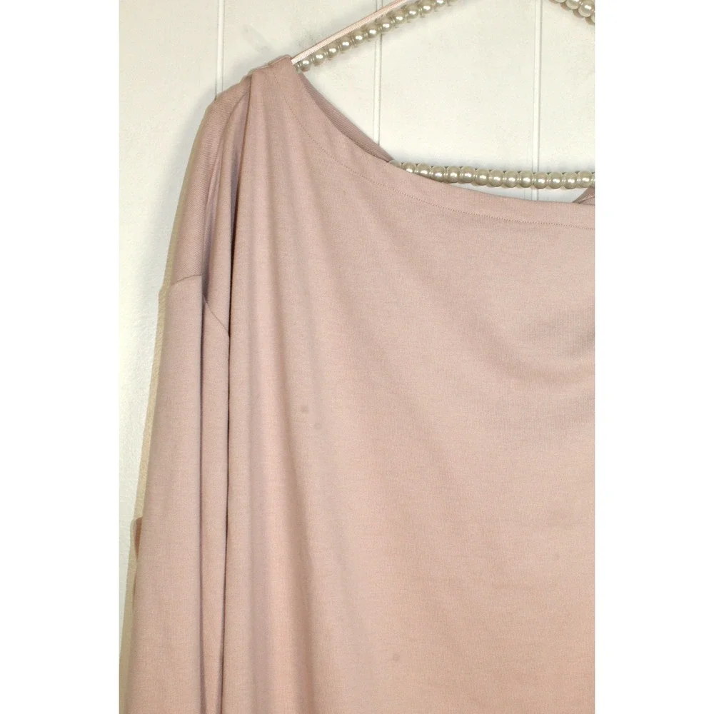 Allsaints NWT Rita Oversized Long Sleeve Boatneck Tee in Mauve Pink Size Large - Picture 4 of 8